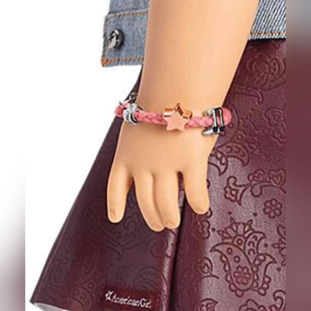 American Girl Doll Pink Braided Star & Music Note Bracelet